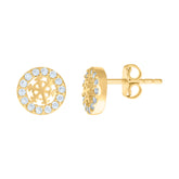 14kt Yellow Gold Womens Cubic-Zirconia Snowflake Fashion Stud Earrings